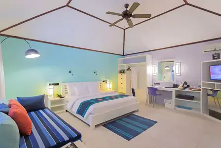Hotel Information Regarding  Maldives Tour PackageMeeru Island Hotel Room