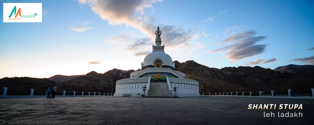 Manali to  Leh Ladakh by Road Shanti Stupa